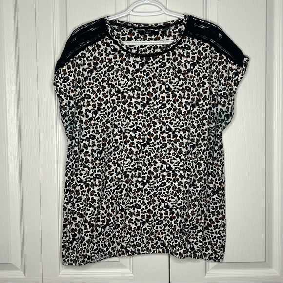 Next dolman short sleeve leopard animal print with embroidered sleeves sz 2XL - Picture 3 of 8